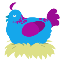 nuclear missile, a sky and plum chicken with a neck-speckle pattern