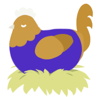 sonic t hedgehog, a indigo and gold chicken with a head pattern