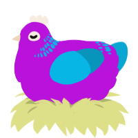 A amethyst and cerulean chicken with a neck-band pattern