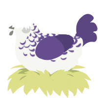 A white and overcast chicken with a half-lace pattern