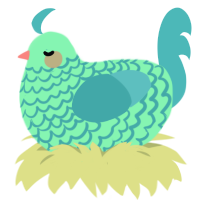 Teelie, a wine and red chicken with a lace pattern