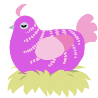 (unnamed), a orchid and pink chicken with a half-bar pattern