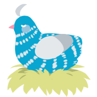 (unnamed), a cerulean and mist chicken with a bar pattern