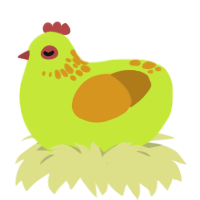 old lime, a lime and ochre chicken with a neck-speckle pattern