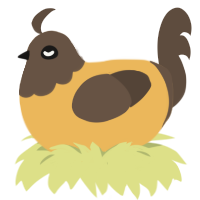 A honey and bark chicken with a head pattern