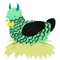 Lunch Box, a spring and black chicken with a lace pattern