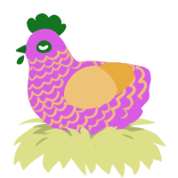 A orchid and honey chicken with a lace pattern
