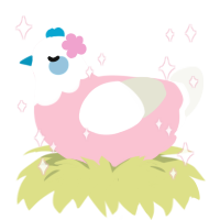 Trans Rights, a rose and white chicken with a head pattern