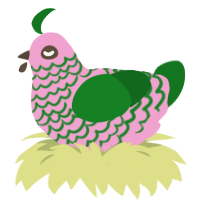 Watermelon Candy, a pink and leaf chicken with a lace pattern