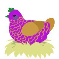 (unnamed), a amethyst and gold chicken with a lace pattern