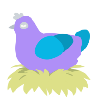 A lilac and cerulean chicken