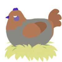 A ash and brown chicken with a head pattern