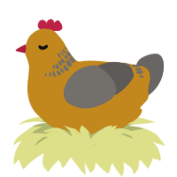(unnamed), a ochre and grey chicken with a neck-band pattern