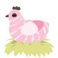 Cherry Blossom, a rose chicken with a bar pattern