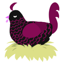 Twisted, a black and wine chicken with a lace pattern