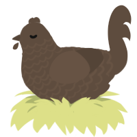 A bark chicken with a lace pattern
