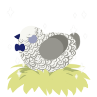 A white and ash chicken with a double-lace pattern