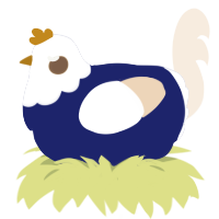 (unnamed), a navy and cream chicken with a head pattern