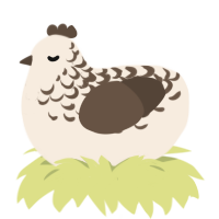 A cream and bark chicken with a half-lace pattern