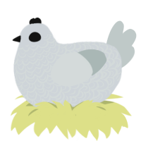 A mist and silver chicken with a double-lace pattern