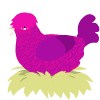 (unnamed), a fuchsia and plum chicken with a double-lace pattern