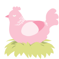 Rosalie, a rose chicken with a neck-band pattern