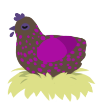 CBRE, a bark and plum chicken with a speckle pattern