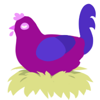 A plum and indigo chicken