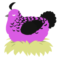 (unnamed), a orchid and black chicken with a half-lace pattern