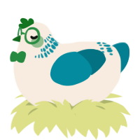 A cream and sea chicken with a neck-band pattern