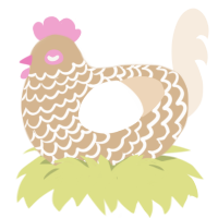 奶茶, a beige and cream chicken with a lace pattern