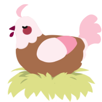 Berry chocolate, a brown and rose chicken with a head pattern