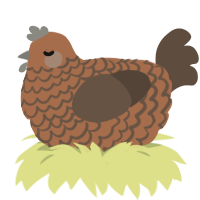 A brown and bark chicken with a lace pattern