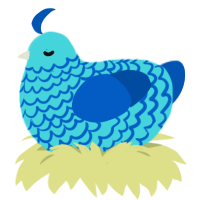 (unnamed), a aqua and ultramarine chicken with a lace pattern