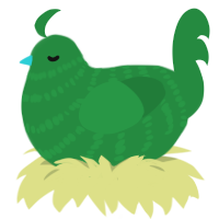 dill pickle, a viridian chicken with a bar pattern