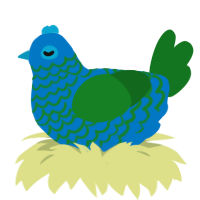 (unnamed), a sapphire and leaf chicken with a lace pattern