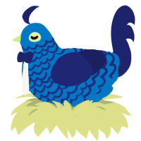 FINNAIR, a sapphire and navy chicken with a lace pattern