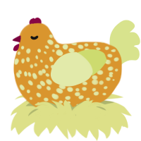 A orange and lemon chicken with a speckle pattern