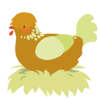 (unnamed), a ochre and lemon chicken with a neck-speckle pattern