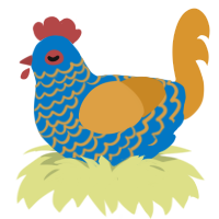To Forgive, a sapphire and orange chicken with a lace pattern