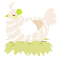Mochi, a cream chicken with a bar pattern