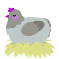 Pastel Pigeon, a silver and ash chicken with a head pattern
