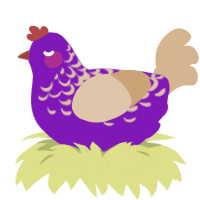 願い事, a violet and beige chicken with a half-lace pattern