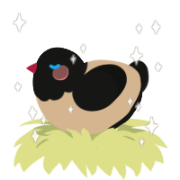 Bunny, a beige and black chicken with a head pattern