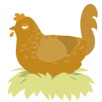 GoldenFreddy, a ochre and gold chicken with a half-lace pattern