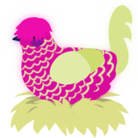 Glowing Dragon Fruit, a fuchsia and lemon chicken with a lace pattern