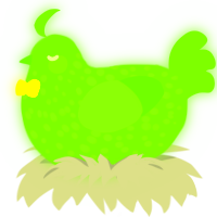 A grass chicken with a speckle pattern