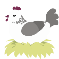 (unnamed), a mist and grey chicken with a neck-speckle pattern