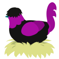 (unnamed), a black and plum chicken with a head pattern