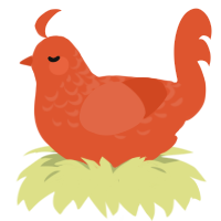 Orng, a vermilion chicken with a half-lace pattern